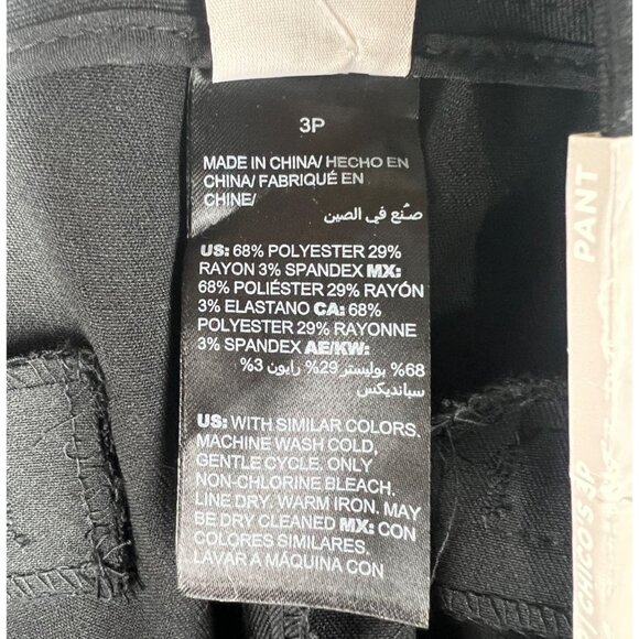Chicos Womens So Slimming Black Trousers Mid-Rise Straight Fit Size 16P 3P - Picture 6 of 13